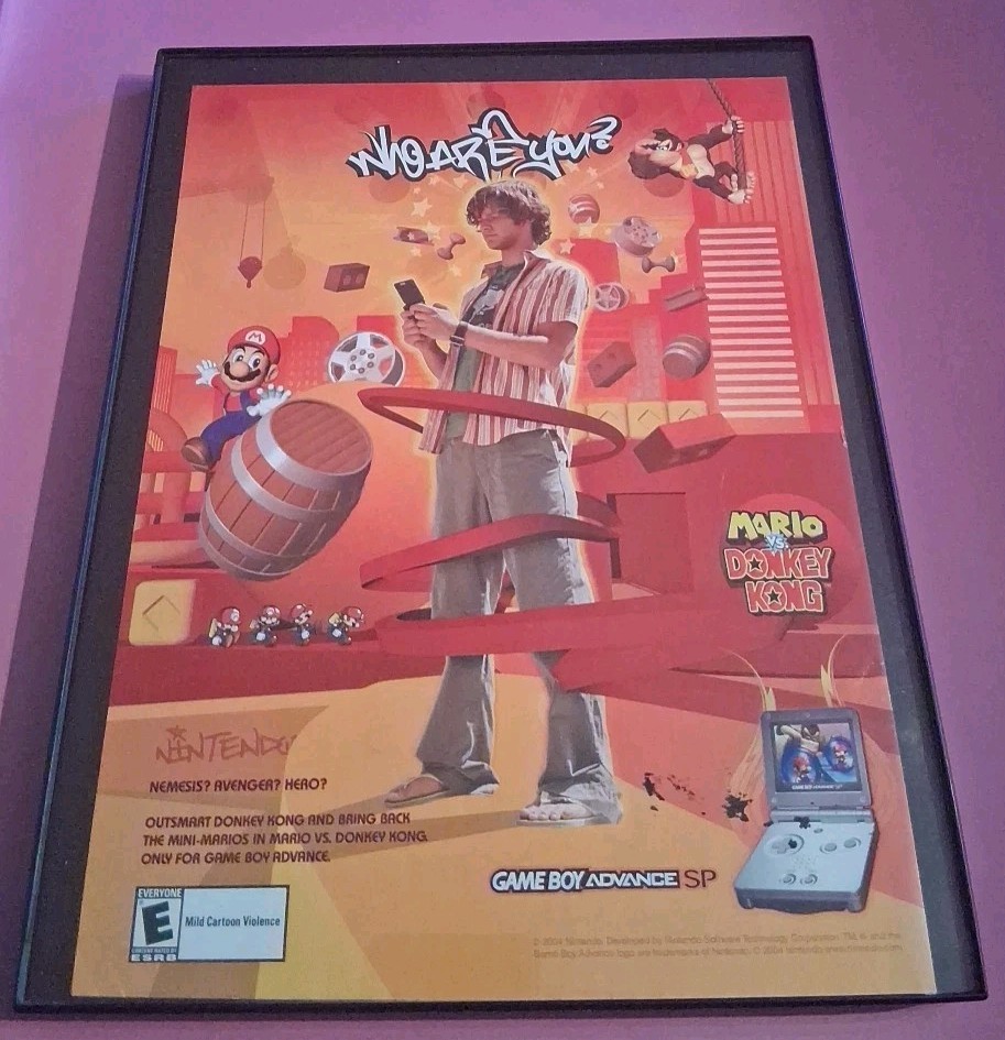 Mario Vs Donkey Kong Video Game Framed Print Ad 2004 8.5x11