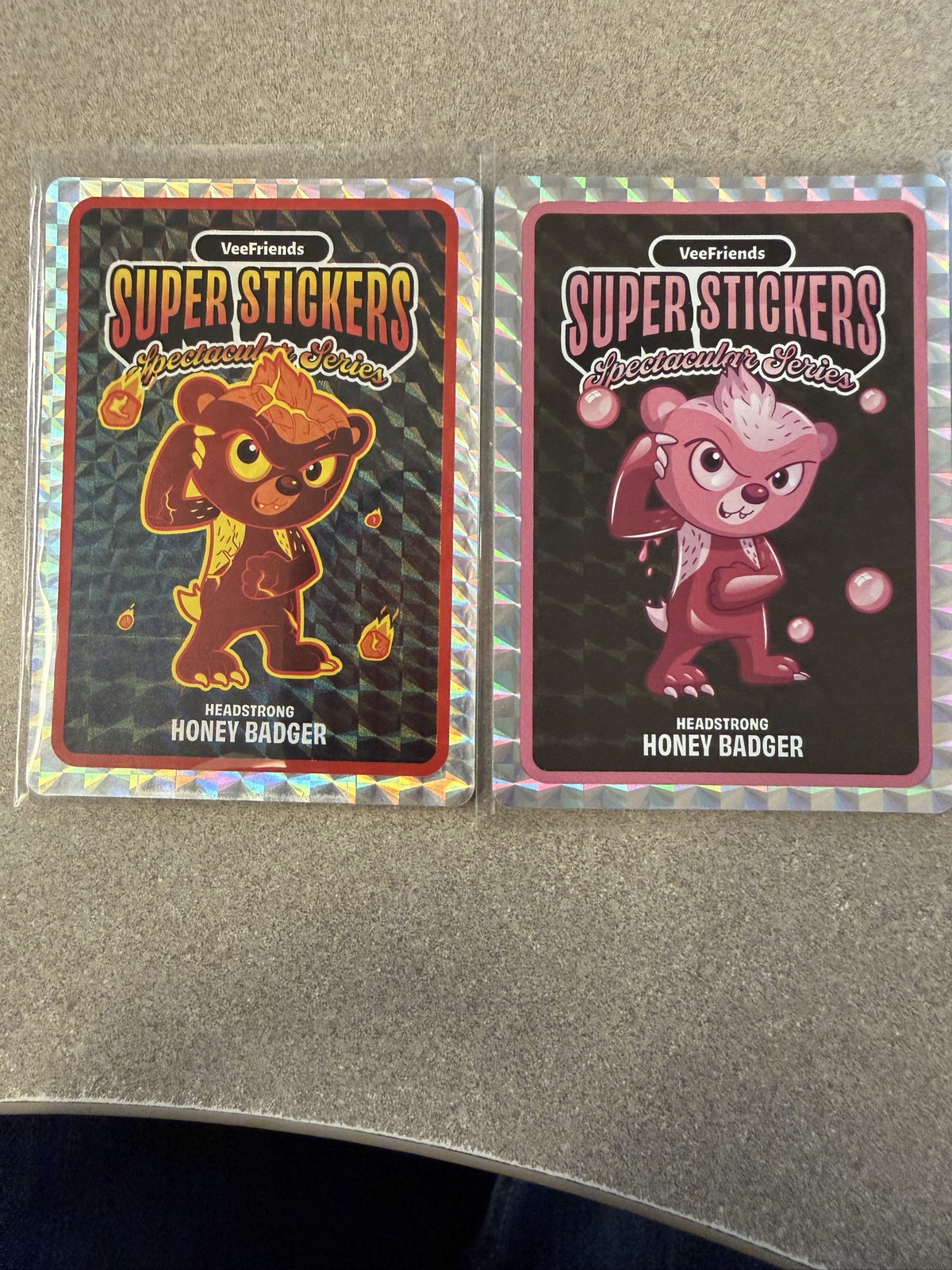 VeeFriends Super Stickers Headstrong Honey Badger Lava and Bubblegum