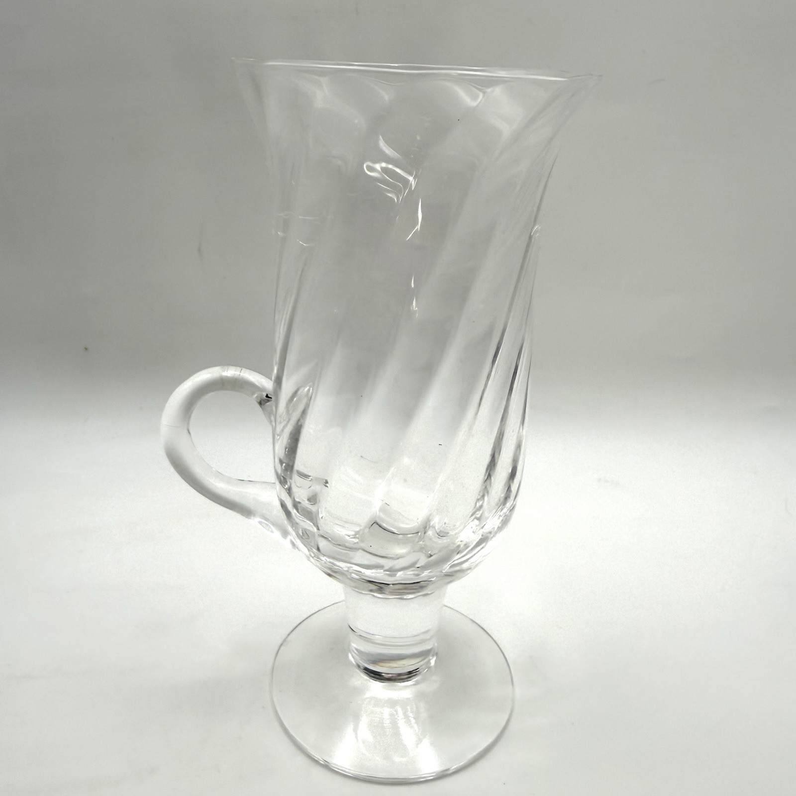 Vtg DARTINGTON GLASS 24% Lead CRYSTAL IRISH COFFEE CUP England Ripple Swirl
