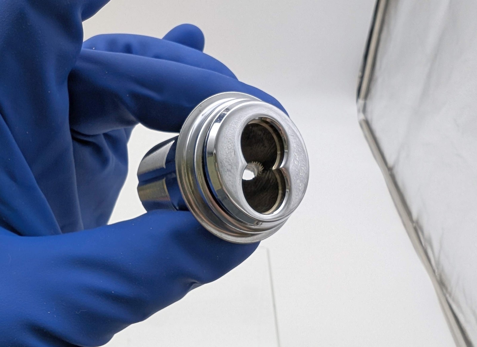 KSP 407L SFIC Mortise Cylinder Housing 1-3/4" Polished Chrome 6 to 7 Pin