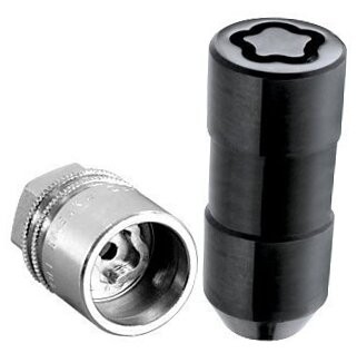  24220 Cone Seat Wheel Locks (1.5 x 7.5 x 6) inches Thread Size - Set of 4 Black