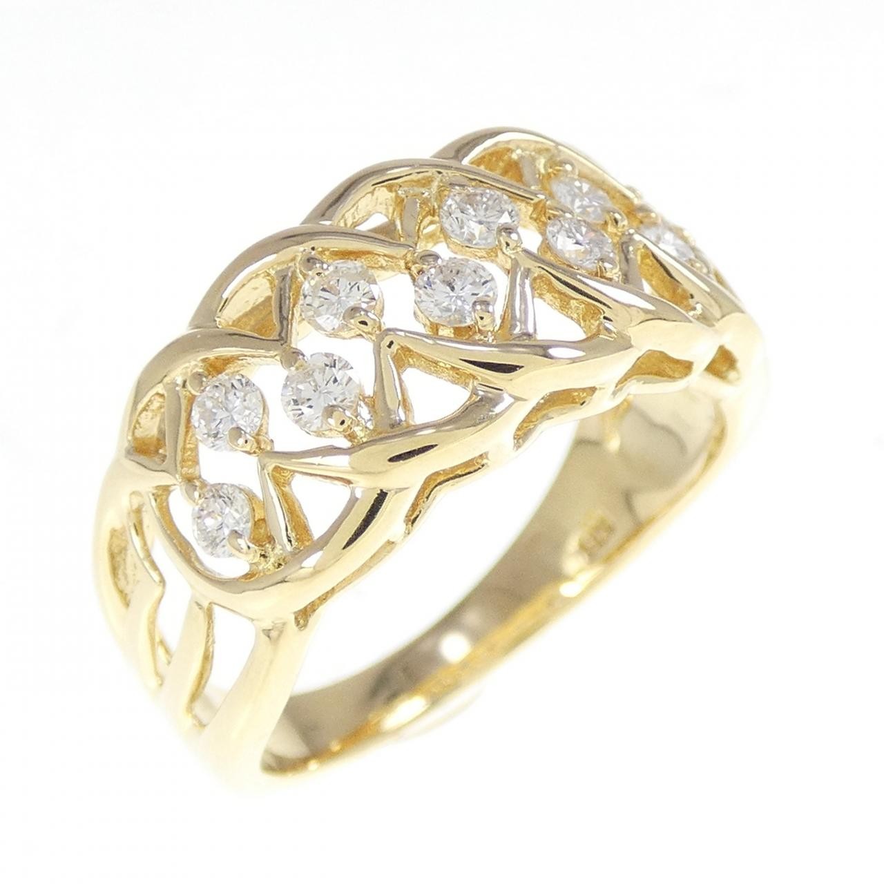 Authentic K18YG Diamond Ring 0.32CT #270-004-129-4915