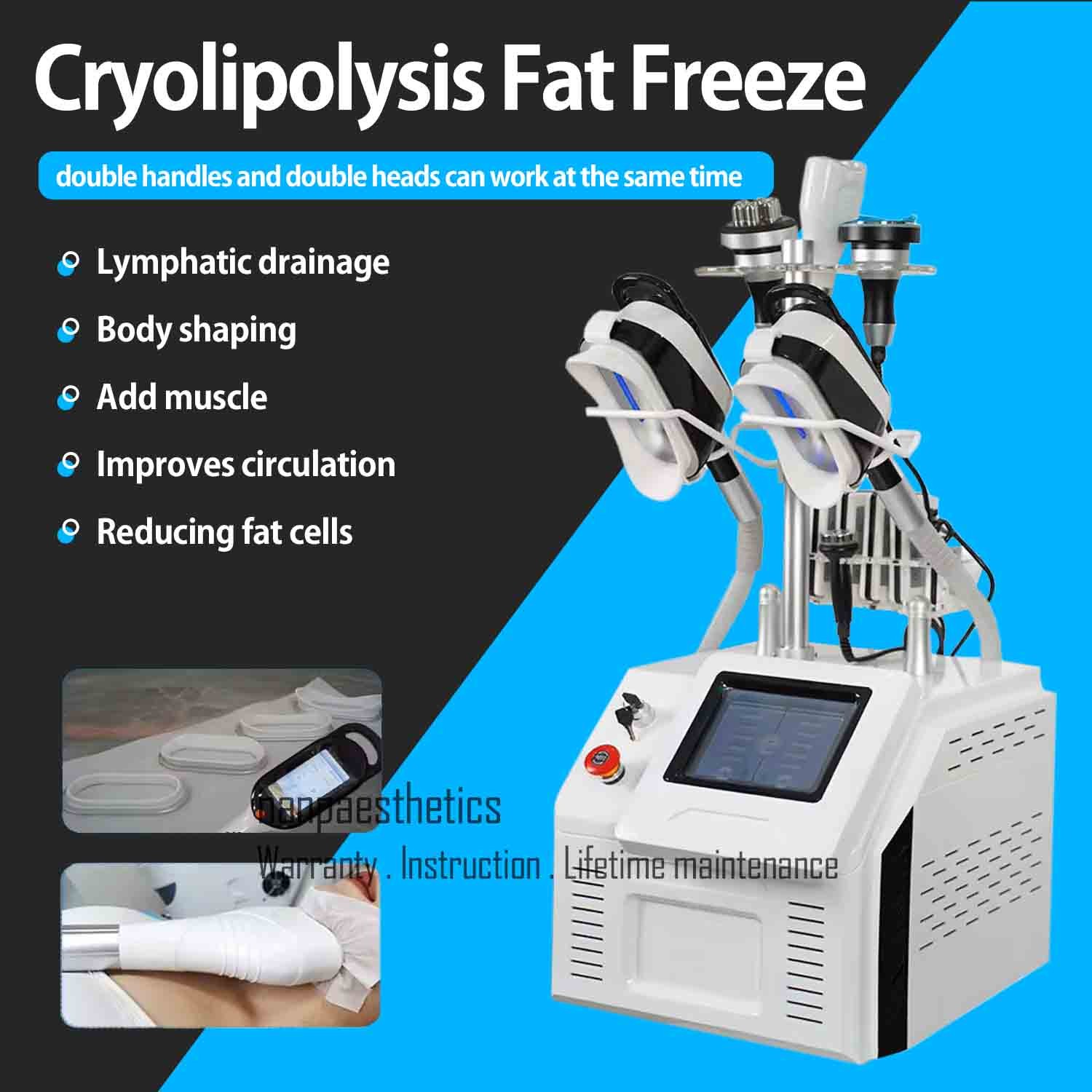 7in1 Cool Cryo therapy Machine Body Slimming Fat Freezing Cryo Lipolysis Device