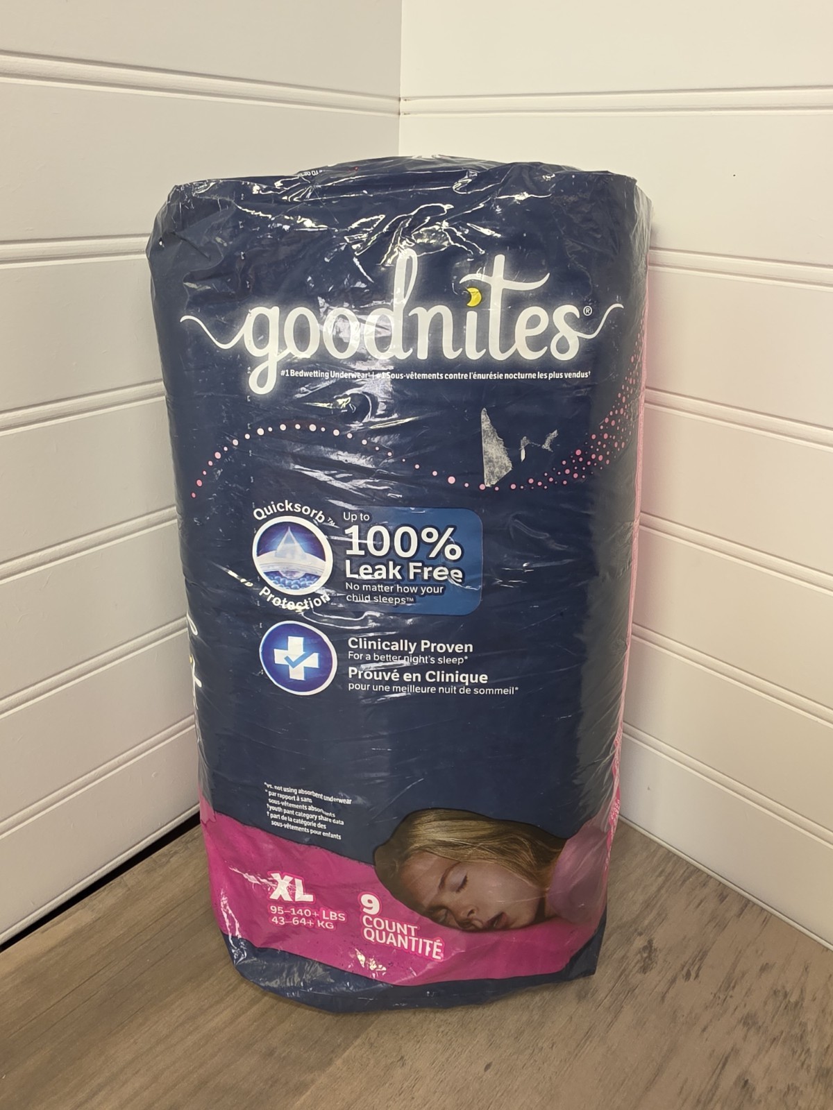 New Goodnites Overnight Underwear for Girls XL 14-20 95-140 lbs 9 Ct