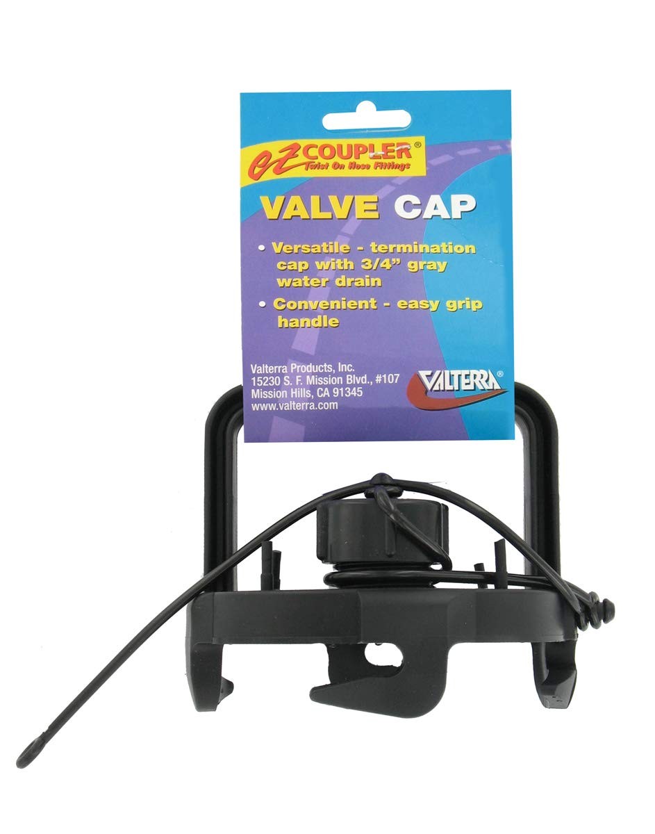 Valterra F02-3106BK Black Bulk EZ Coupler Valve Cap with Handle 