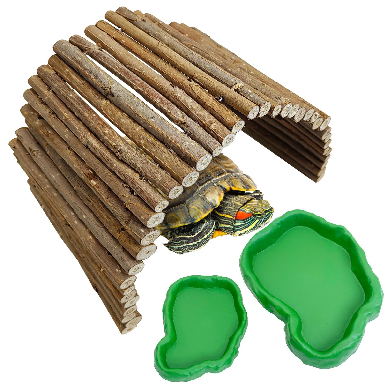 19.7" L x 5.9" W Wooden Reptile Bridge Ladder Bearded Dragon Bendy Bridge Cli...