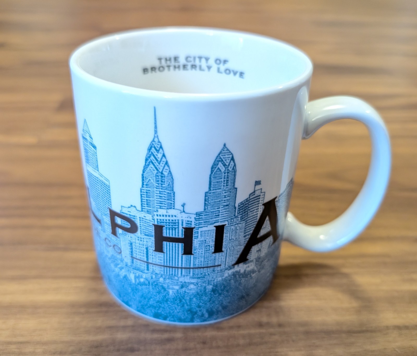 2002 Philadelphia Starbucks Barista Skyline Series One Lg Coffee Mug 18 Oz.