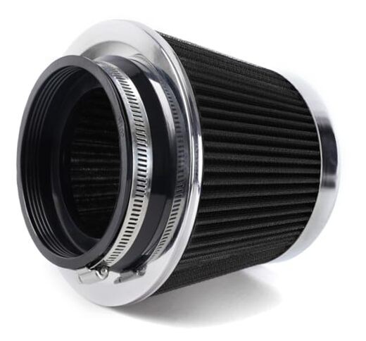 4-Inch Cold Air Intake Filter - Washable, High Performance, 3" or 3 Short Black