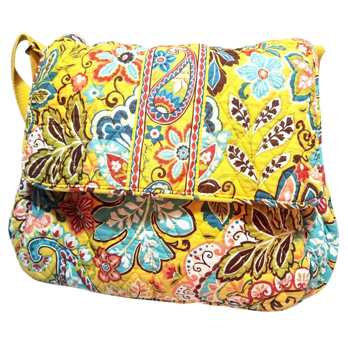 Vera Bradley Provencal Messenger Baby Diaper Bag Yellow Floral Retired 