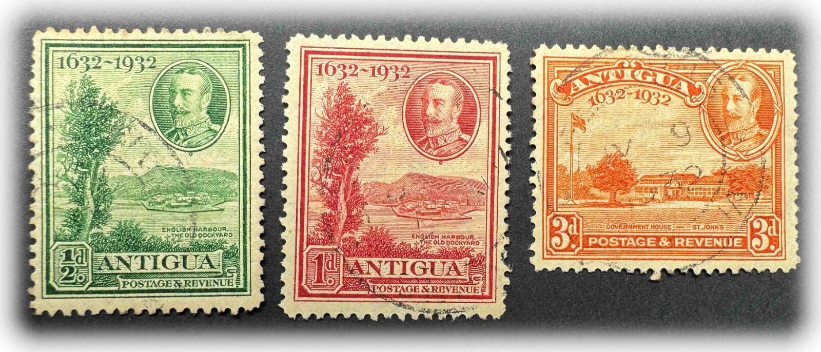 Antigua | 1932 | 1932 Tercentenary | SG 81, 82, 86 | Very Good ULH