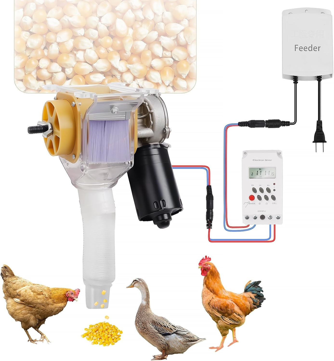 Automatic Chicken Feeder，16 Groups Timed Feeder，Automatic Poultry Feeder for Chi
