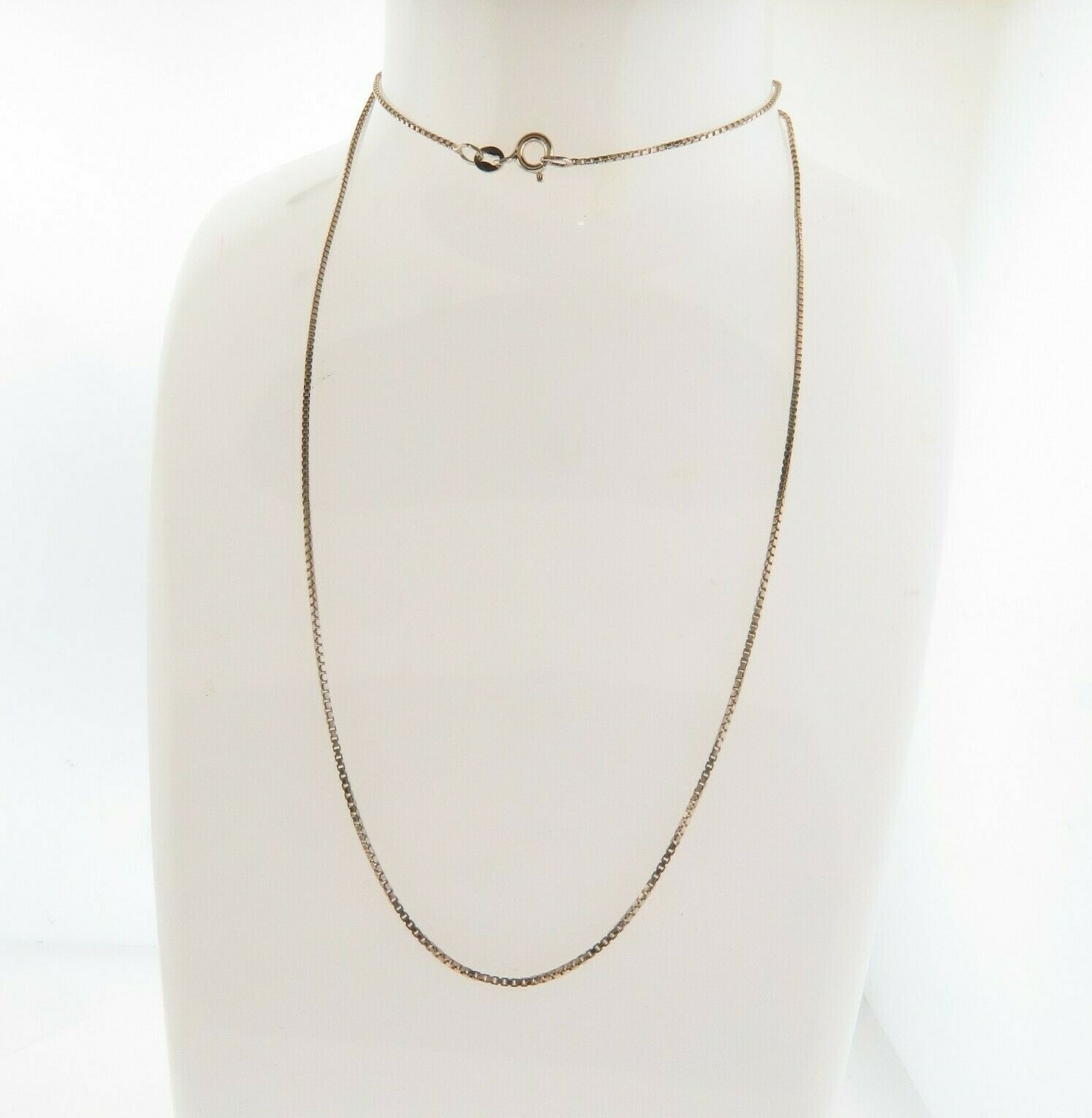 Sterling Silver Box Chain Necklace 1mm 22 in 2.78g