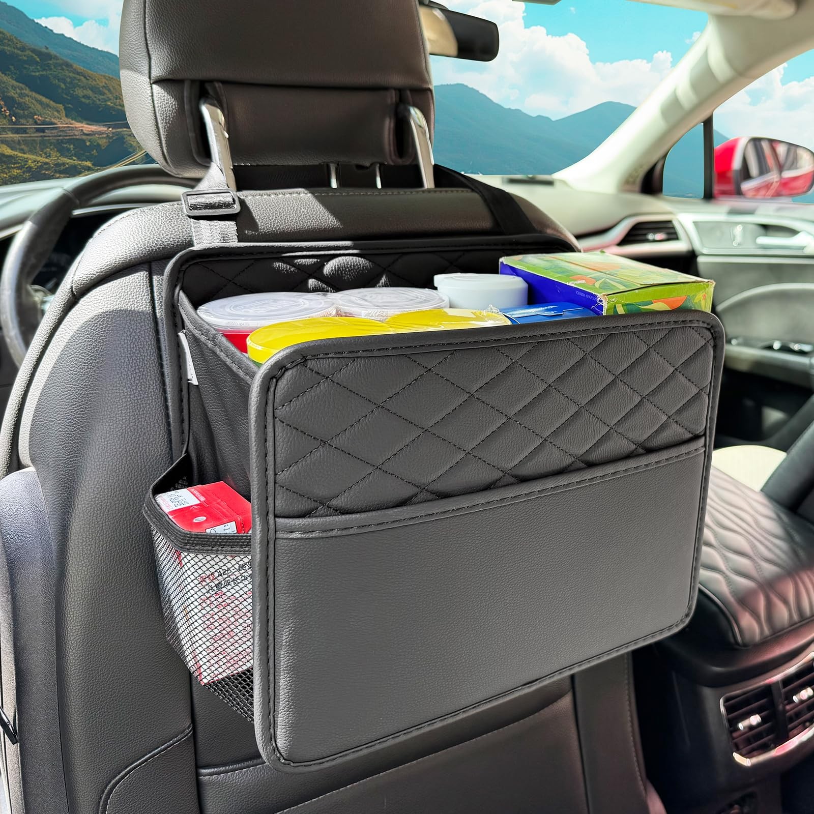 Upgraded Extra Large Car Seat Organizer Backseat with 3 Storage Pockets, Mult...