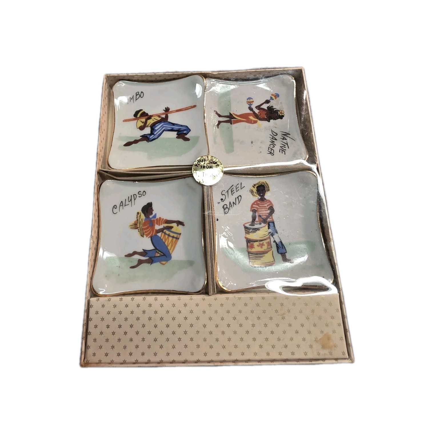 VTG Japan Trinket Souvenir Gift Set of Caribbean Themes