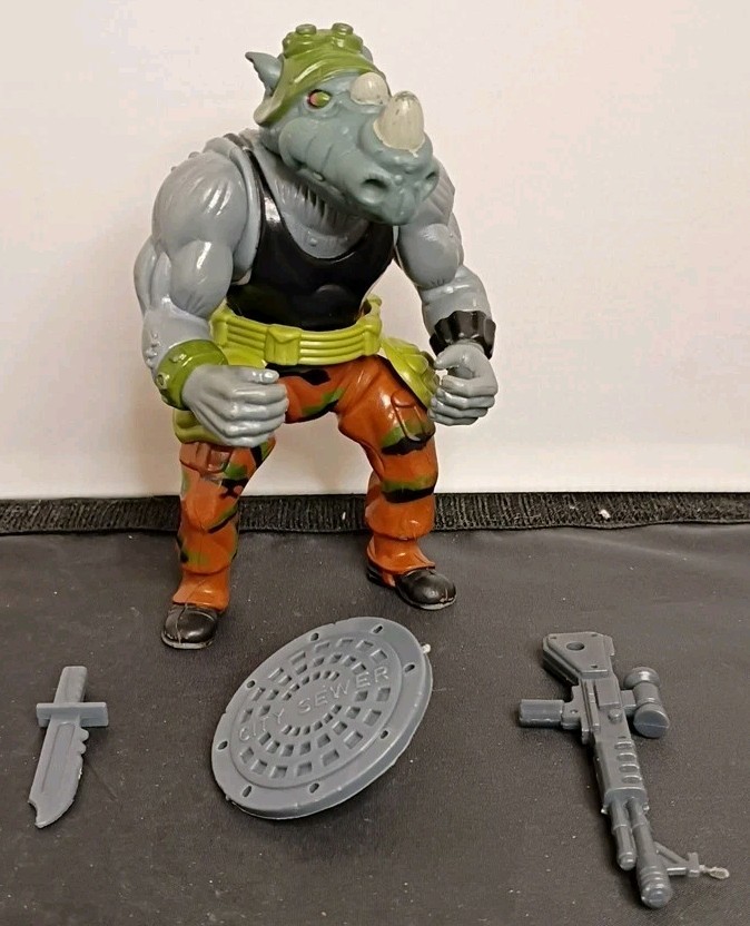 1988 TMNT Soft Head Rocksteady Figure 100% Complete Teenage Mutant Ninja Turtles