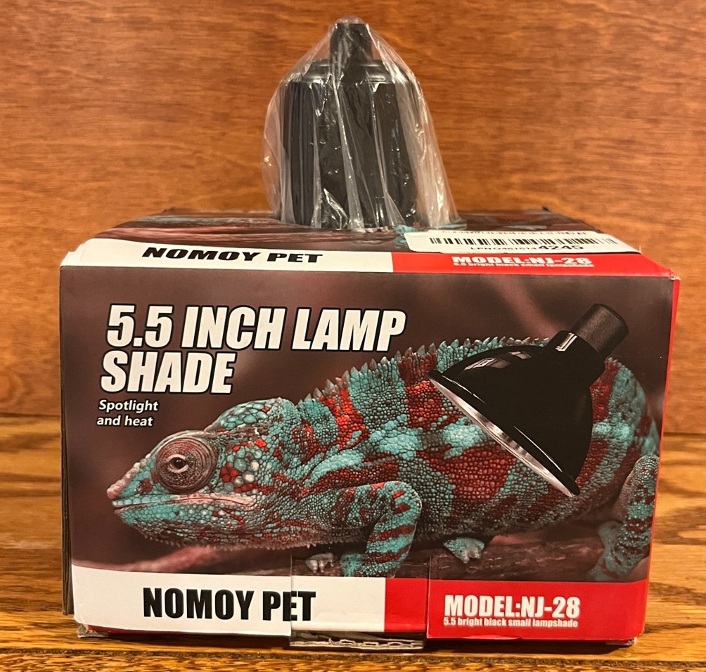 Light / Heat Lamp with Shade (black) - 5.5 Inch Shallow Dome - Various Uses