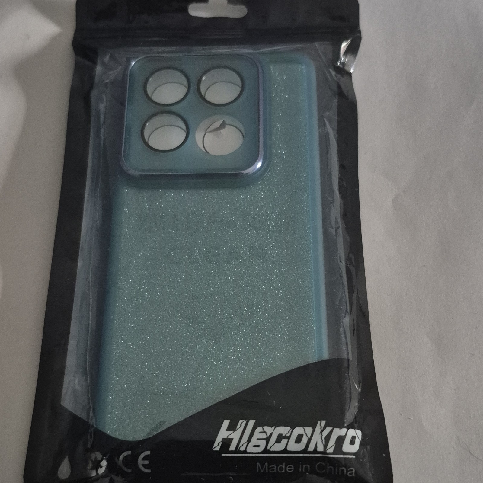 Hlecokro Glitter Transparent TPU Case Blue/Green for Apple + Camera Protector