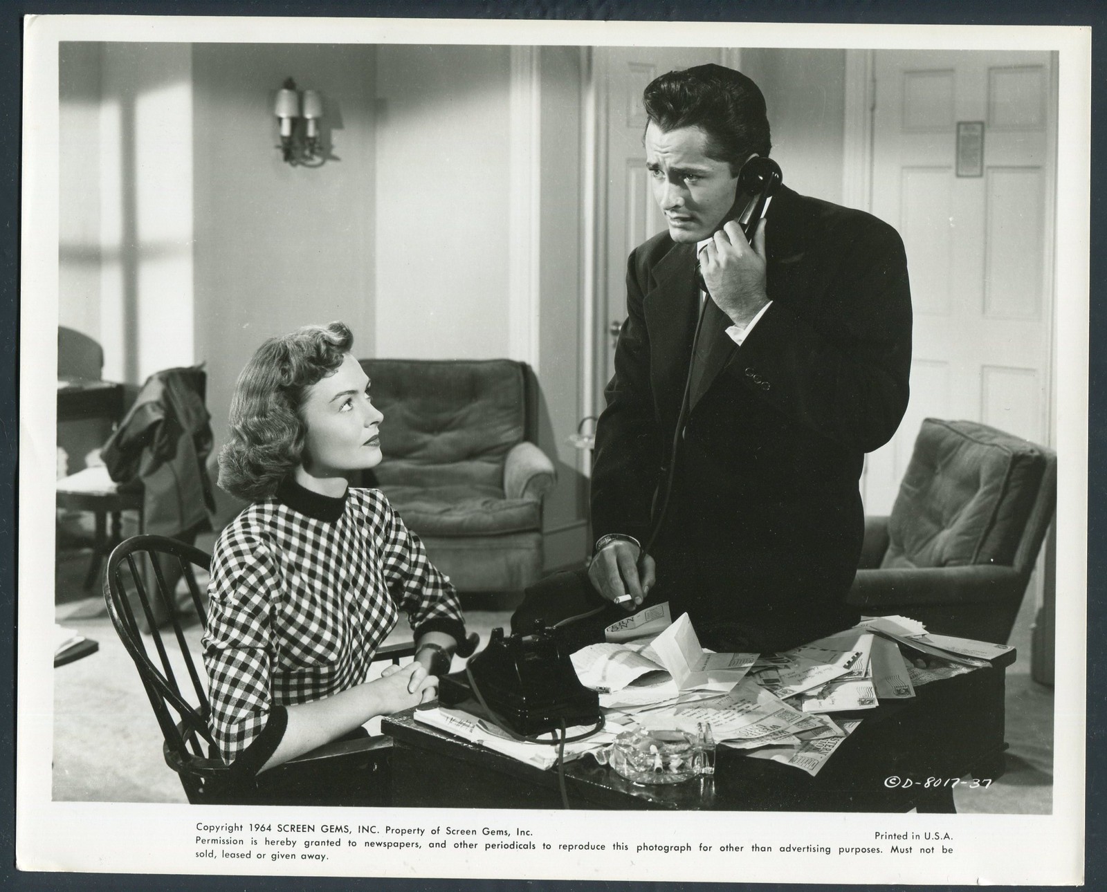 DONNA REED JOHN DEREK in Scandal Sheet '64 TELEPHONE CALL