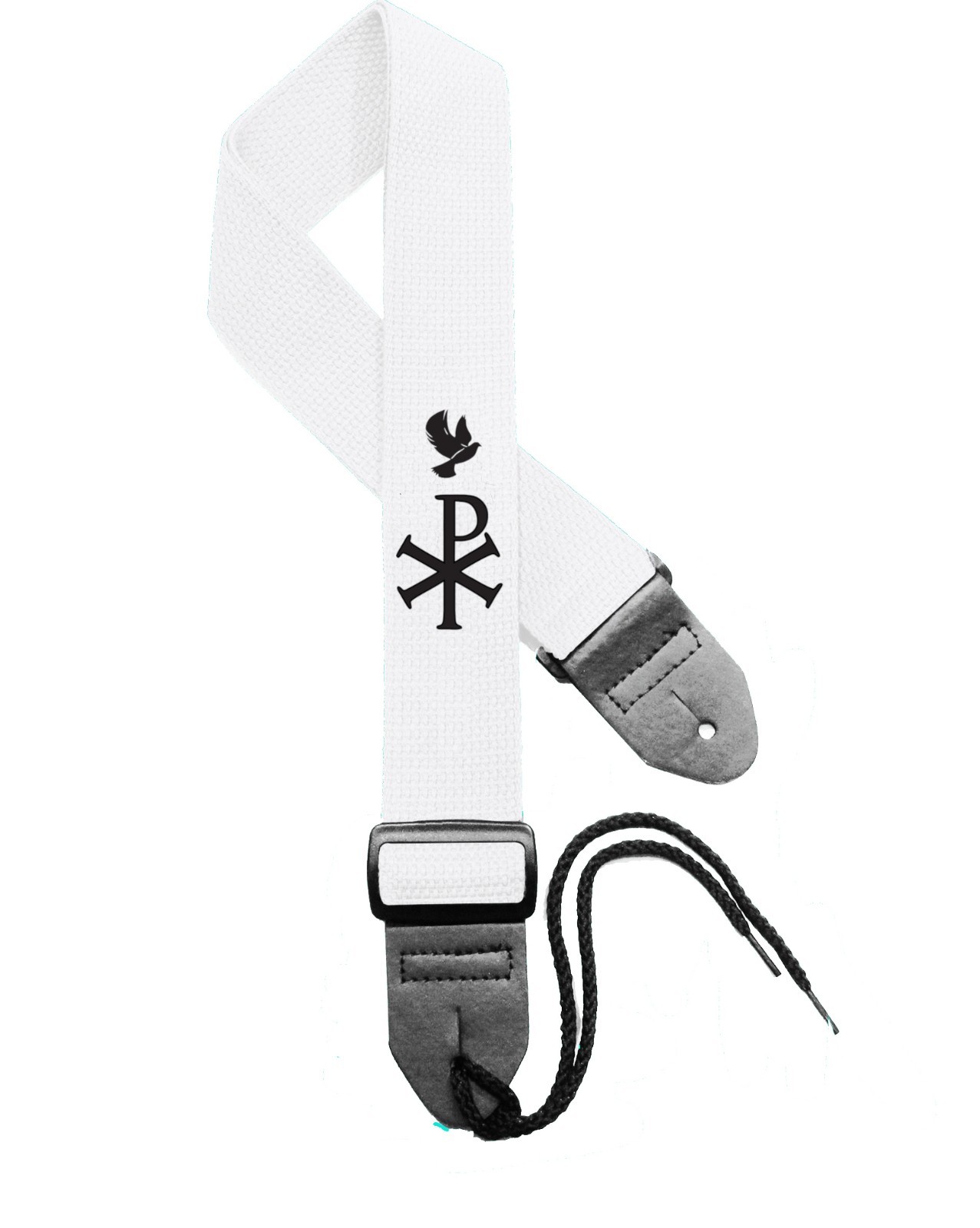 Christian "Prince of Peace" White Cotton Strap – Chi-Rho & Dove Graphic