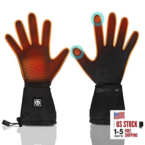 Heated Glove Liners for Women Men, Rechargeable Electric Battery Medium-Large