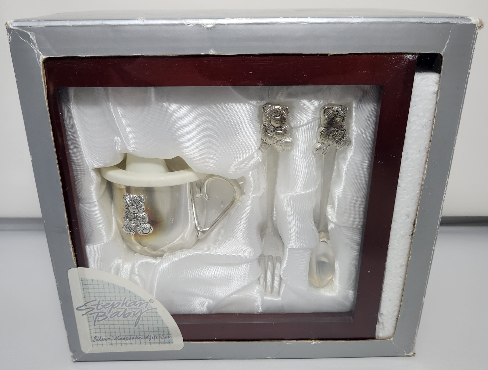 Stephan Baby Silver Keepsake Teddy Bear Gift Set