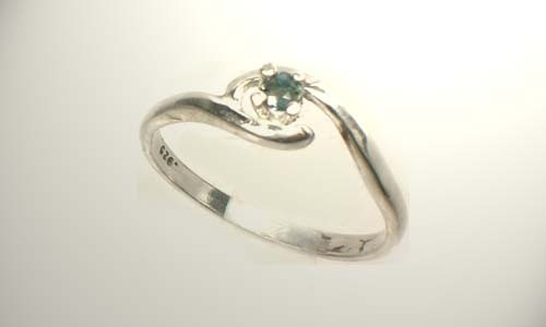 19th Century Antique Gemstone Blue Sapphire Sterling Silver Ring