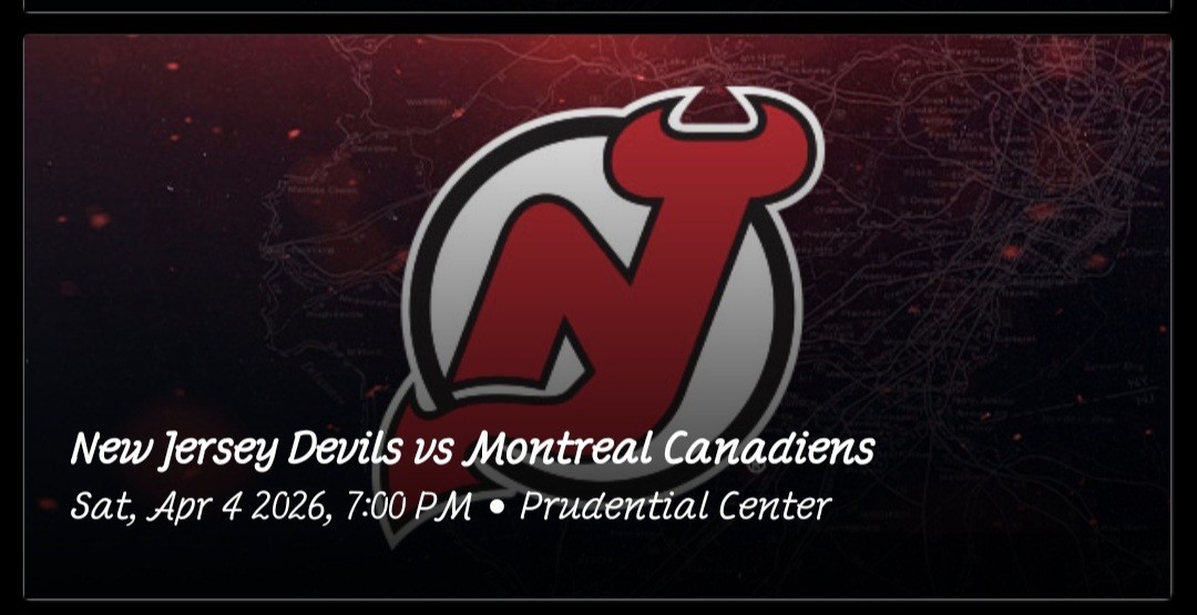 2 NJ Devils Vs Montreal Canadiens Tickets  4/4/26 Sec 132 Row 1