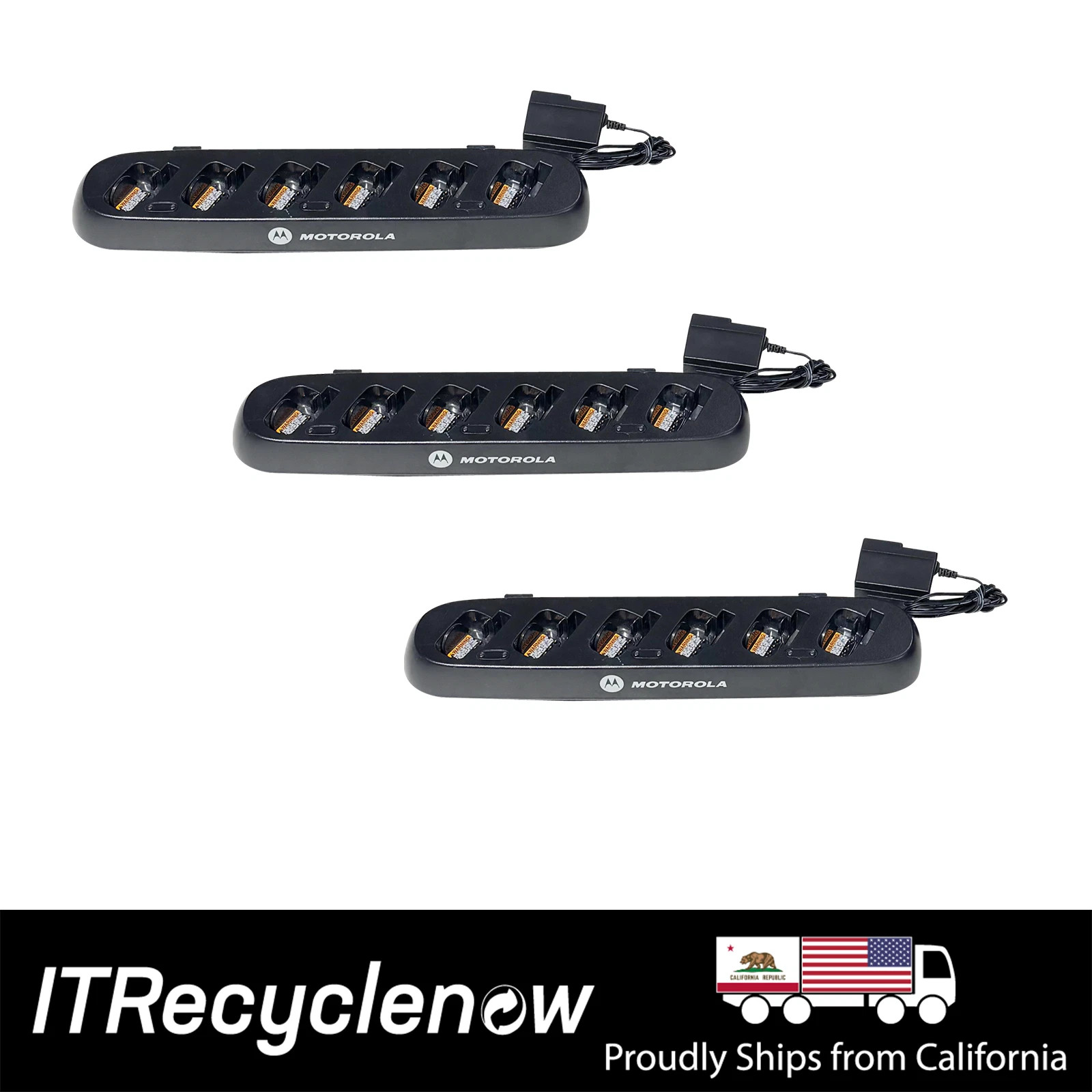 Lot of 3 Motorola HCTN4002A CLS 6-Unit Multi Chargers 56531 VL50 CLS1110 CLS1410