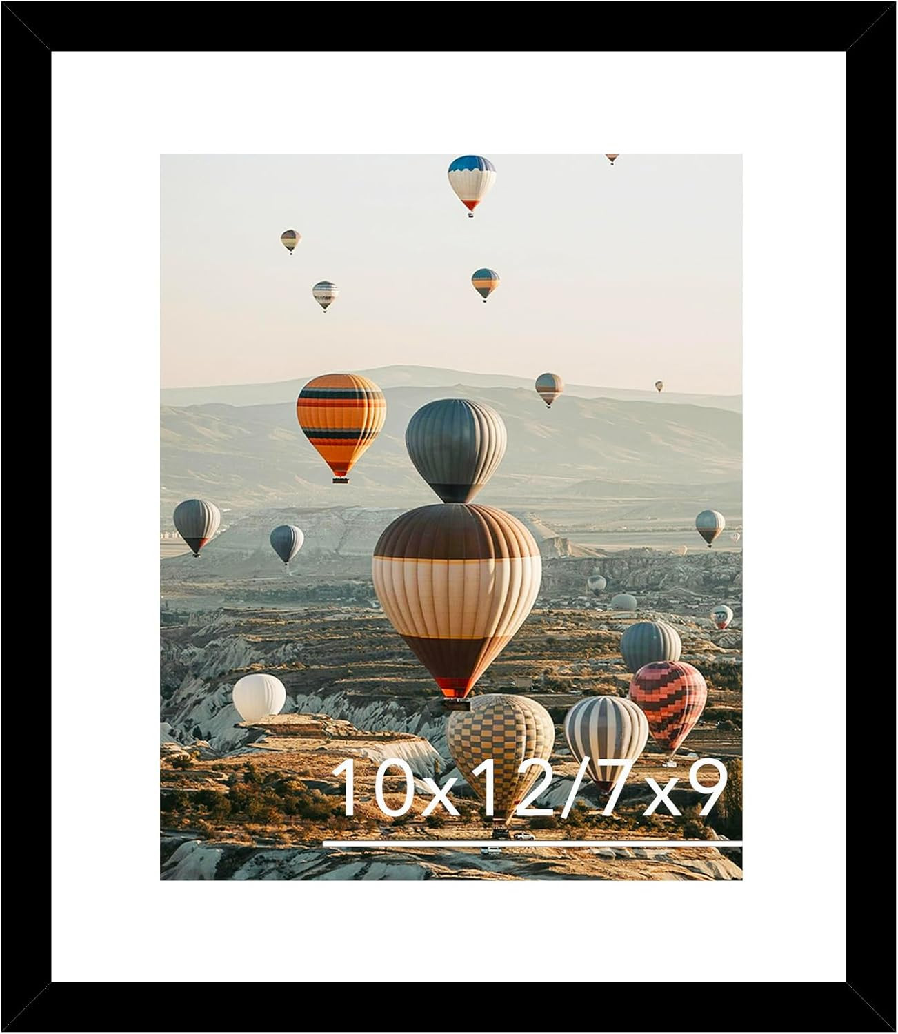 10x12 Picture Frame with Mat, Display 7x9 with Mat or 10 x 12 without Mat, Wood 