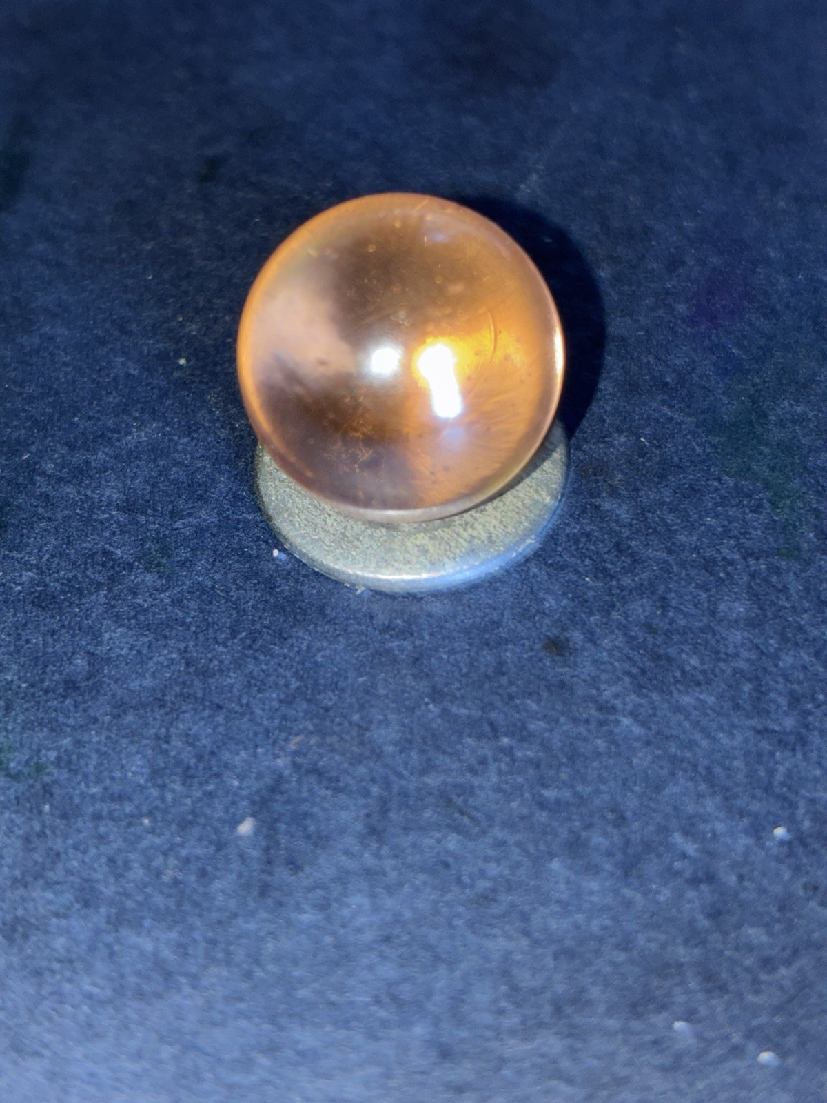 Vintage Vitro Agate Clear Amber Glass Marble Machine Made 0.64