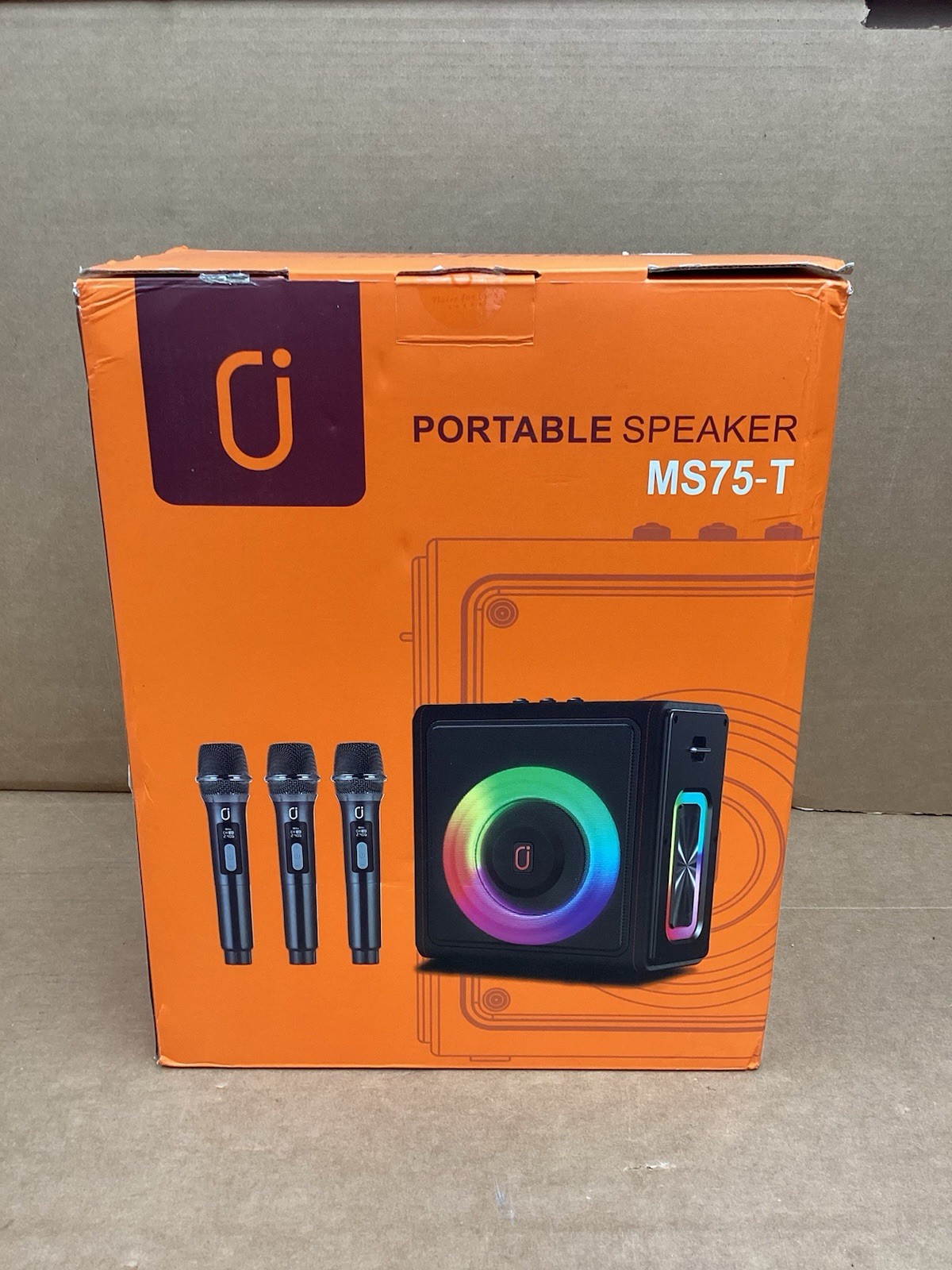 JYX MS75-T Portable Karaoke System, 3 Microphones, DJ Lights, Black/Multicolor