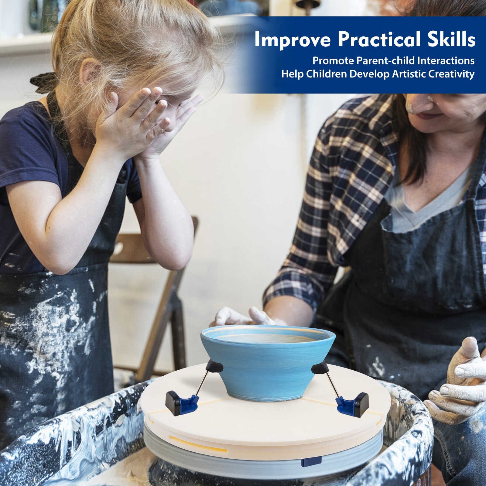 Pottery Wheel Tool Ceramic Trim Holder Centers Clip Turntable Scraping Repair