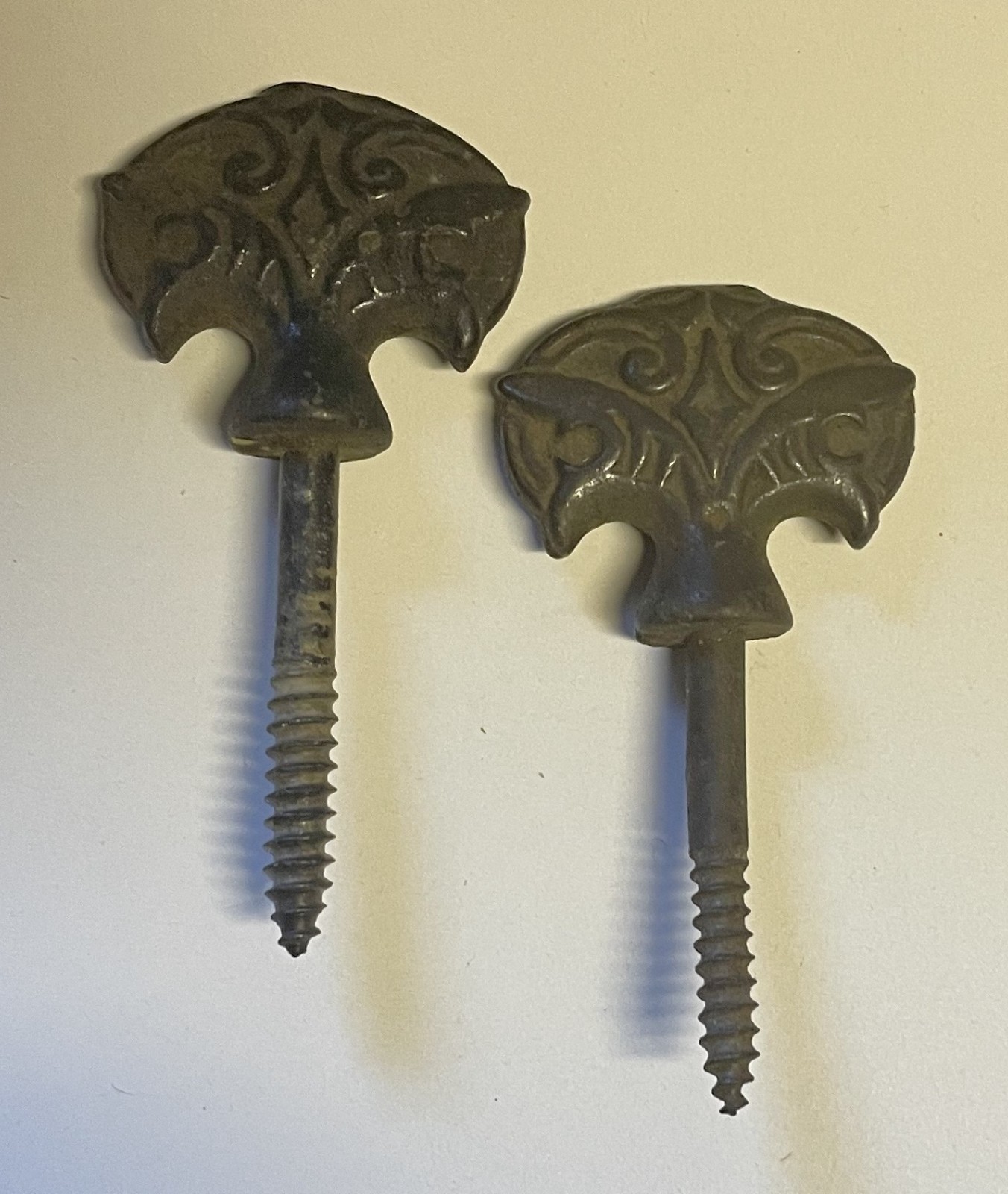 Two- Vintage Cast Iron Ornate Cheval Mirror Screws