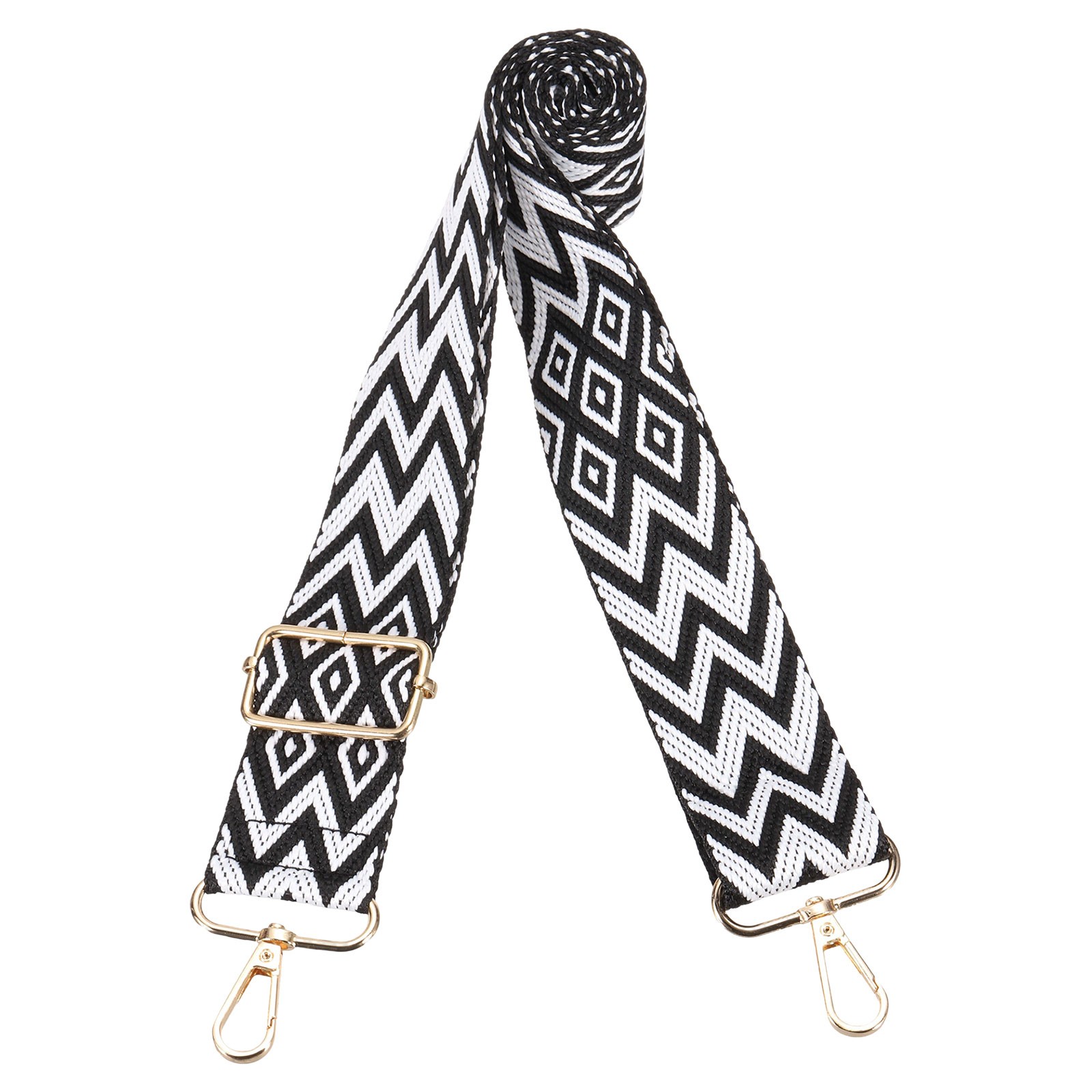 1.5-inch Wide Adjustable  Strap, Handbag Shoulder Crossbody Straps, Black White