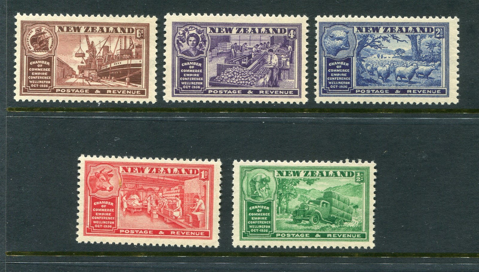 New Zealand #218-222 Industry Complete Set [Mint Never Hinged]