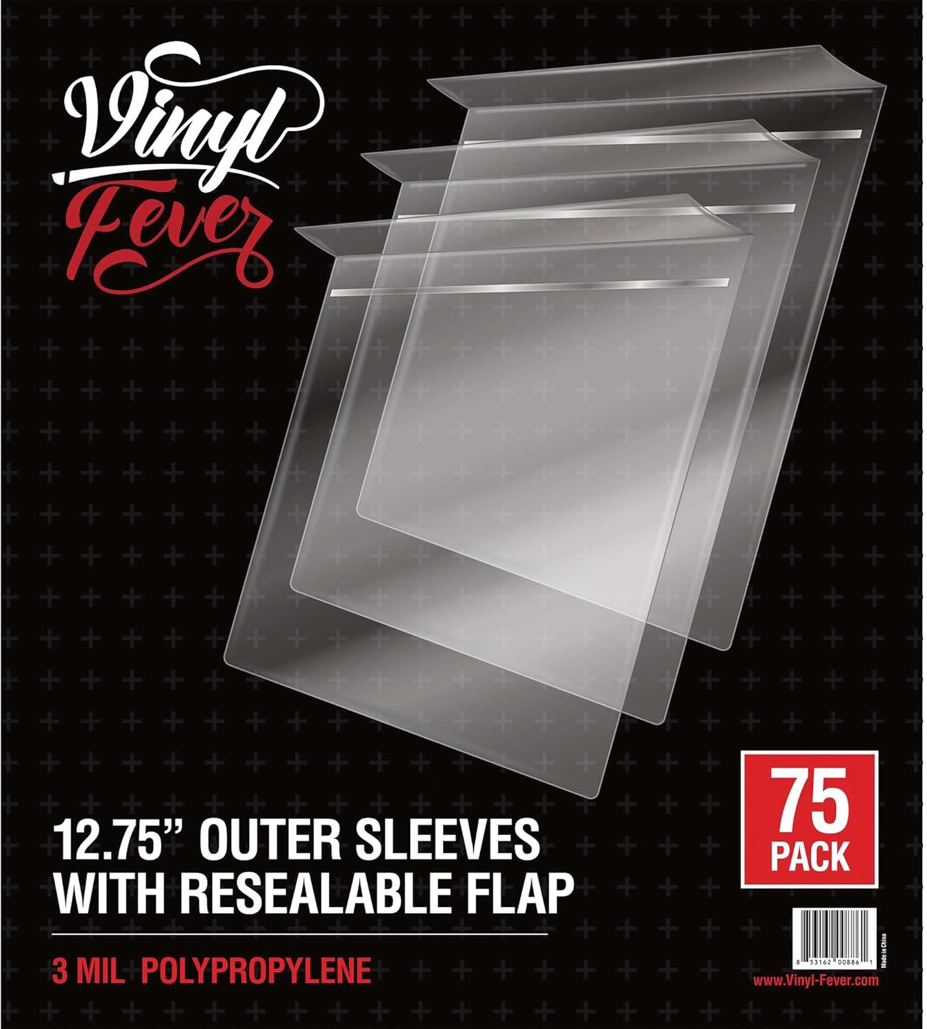 Resealable Record Outer Sleeves, Crystal Clear Premium Vinyl Record Sleeves | 12