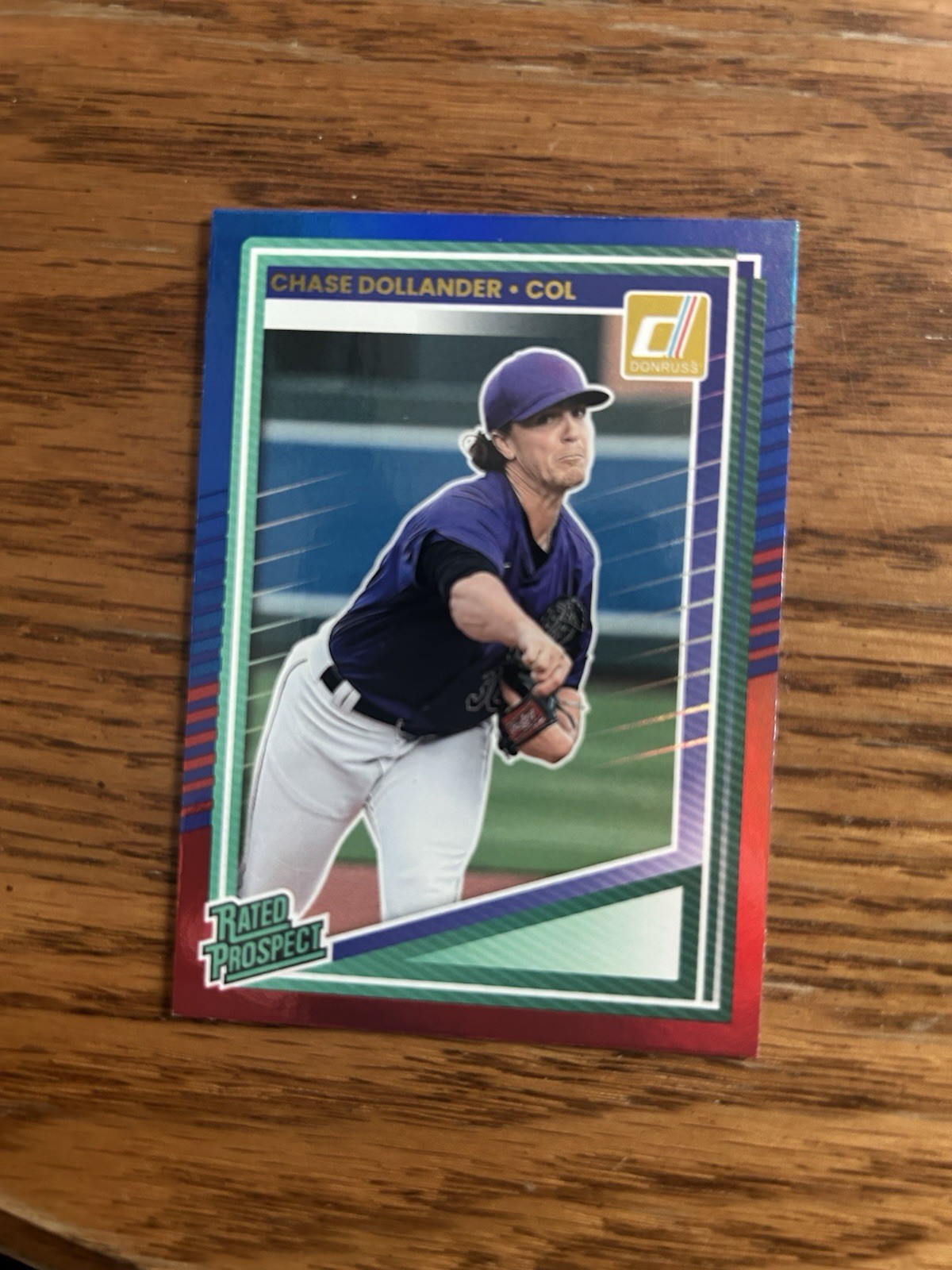2025 Panini Donruss - Rated Prospects Chase Dollander #134 Red and Blue (RC)