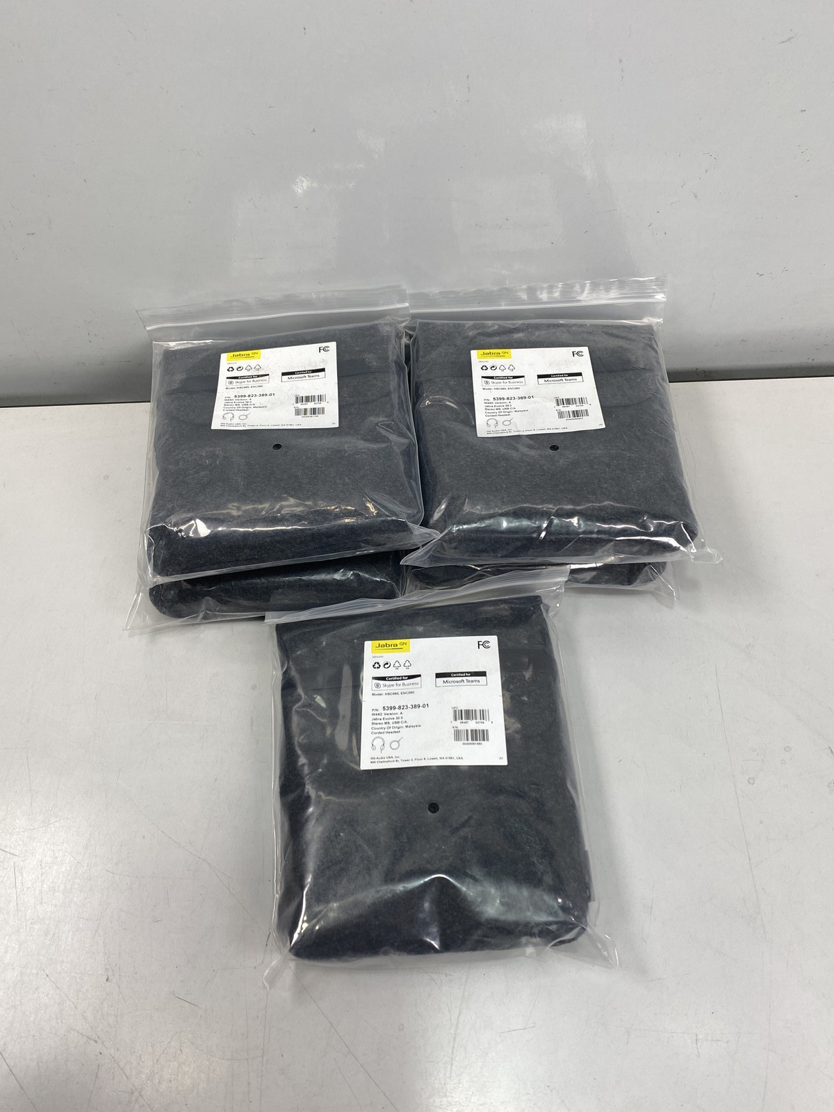 Lot of 5 Jabra Evolve 30 II Microsoft Teams Stereo Headset - Black