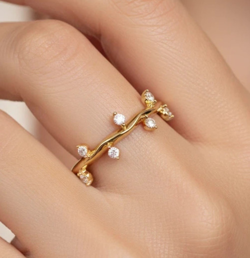 0.70Ct Round Cut Moissanite Women's Engagement Wear Ring Solid 14K Yellow Gold