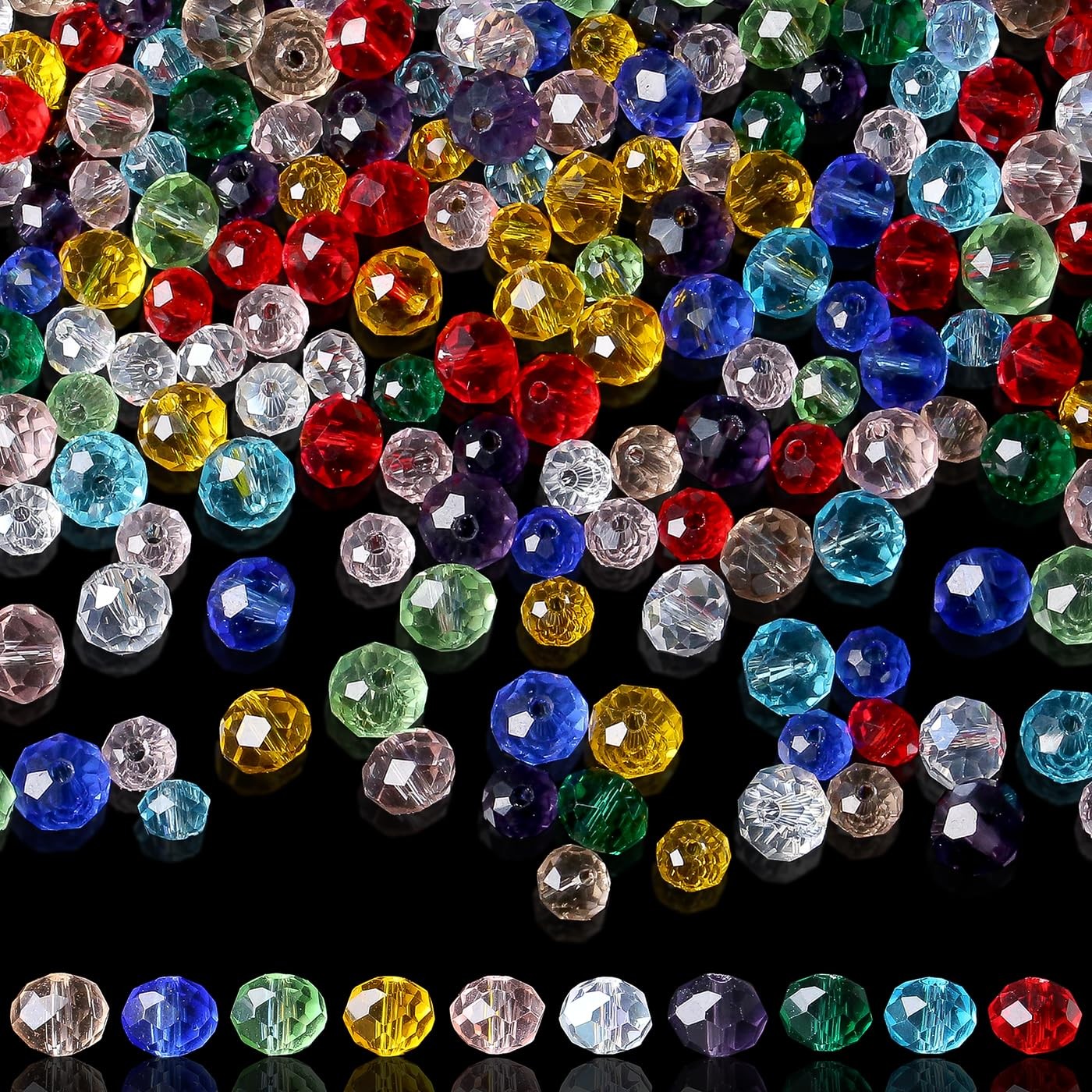 NUKAYAI 1000Pcs Glass Crystal Beads for Jewelry Making Small, Fresh Color 