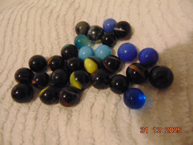 Old Glass Marbles, Cats Eye Pattern. 150gram (H)