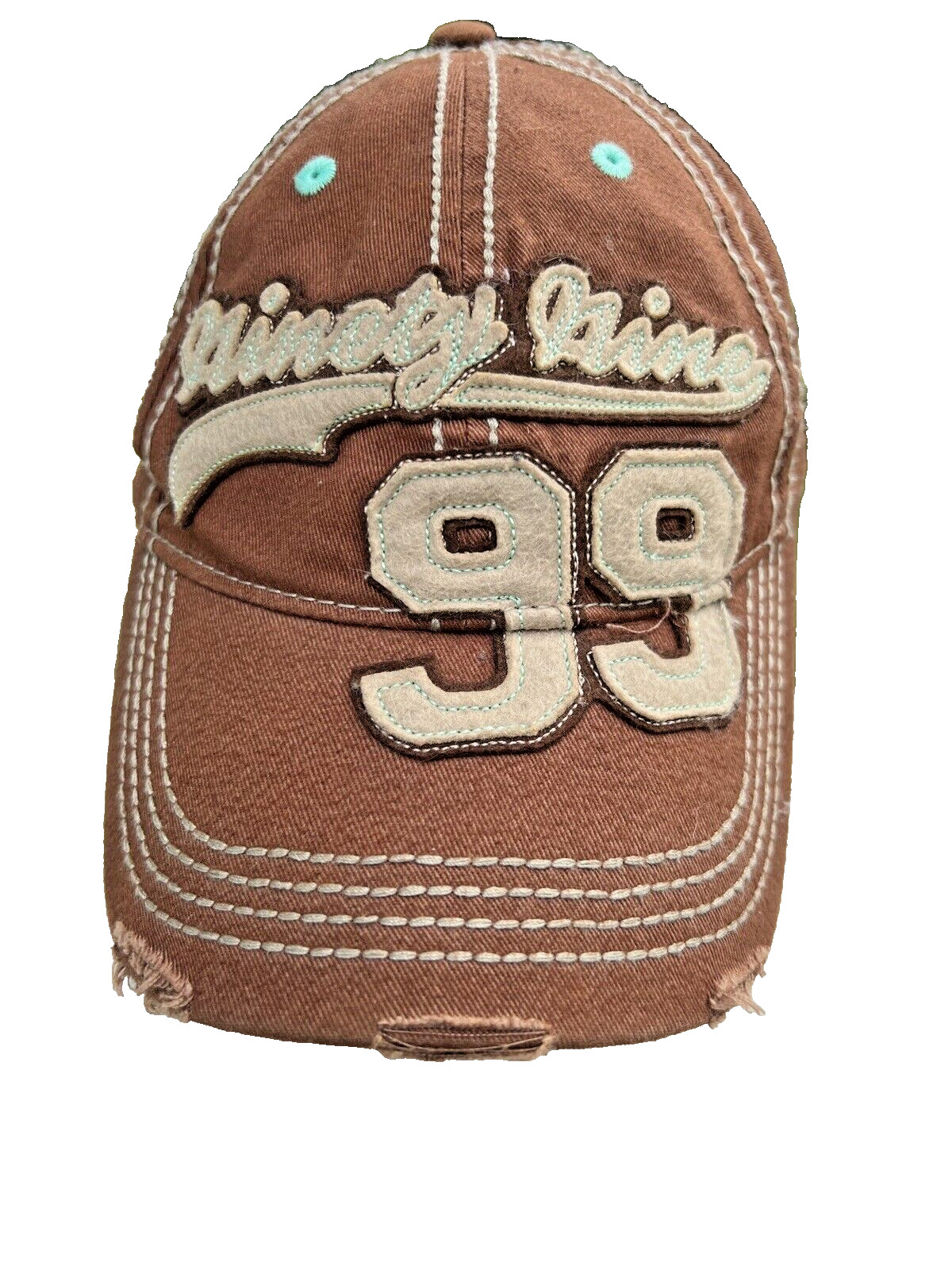 Ninety Nine 99 Rust Color Teal Cap/Hat Grunge Infinity Headwear EUC