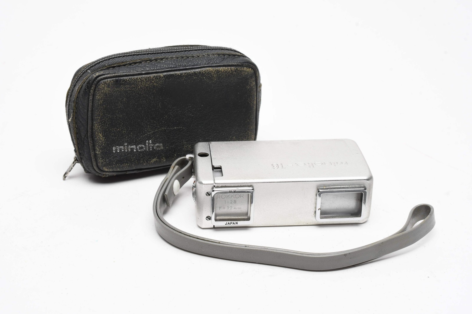 Minolta 16 Subminiature camera, strap, Works! Clean, Vintage