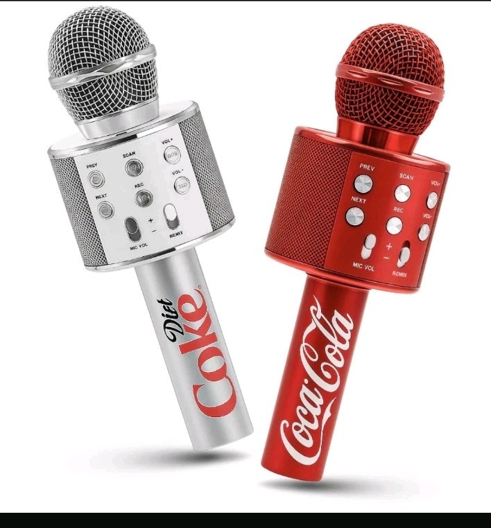 Karaoke Microphone-Speaker-Bluetooth-Wireless  2-Pack Coke and Diet Coke  NIB