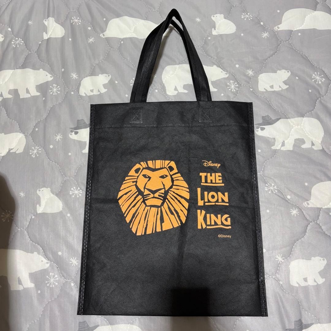 Disney Lion King Tote Bag Black Non-woven Mid-sized Used