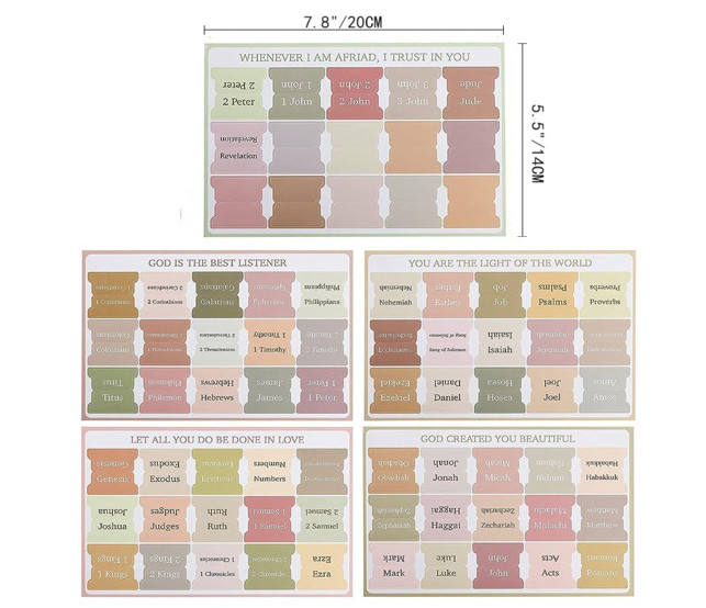 Laminated Bible Tabs, Bible Verse Stickers for Study