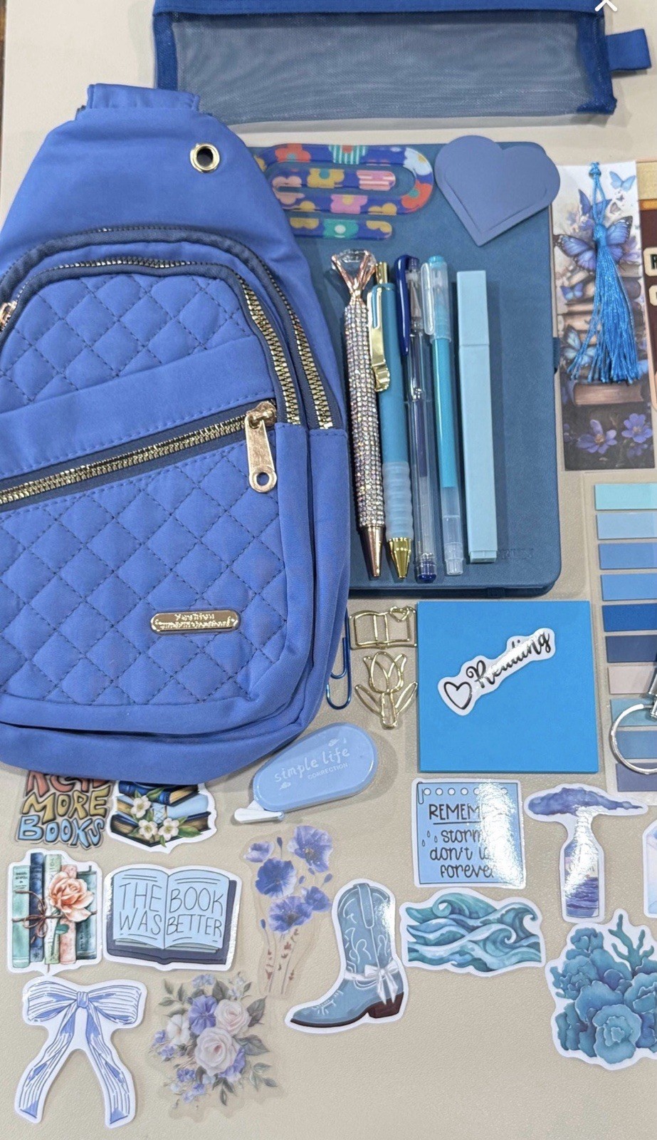Blue Bookish Bundle with A5 Notebook & Mini Backpack – 40 Pieces