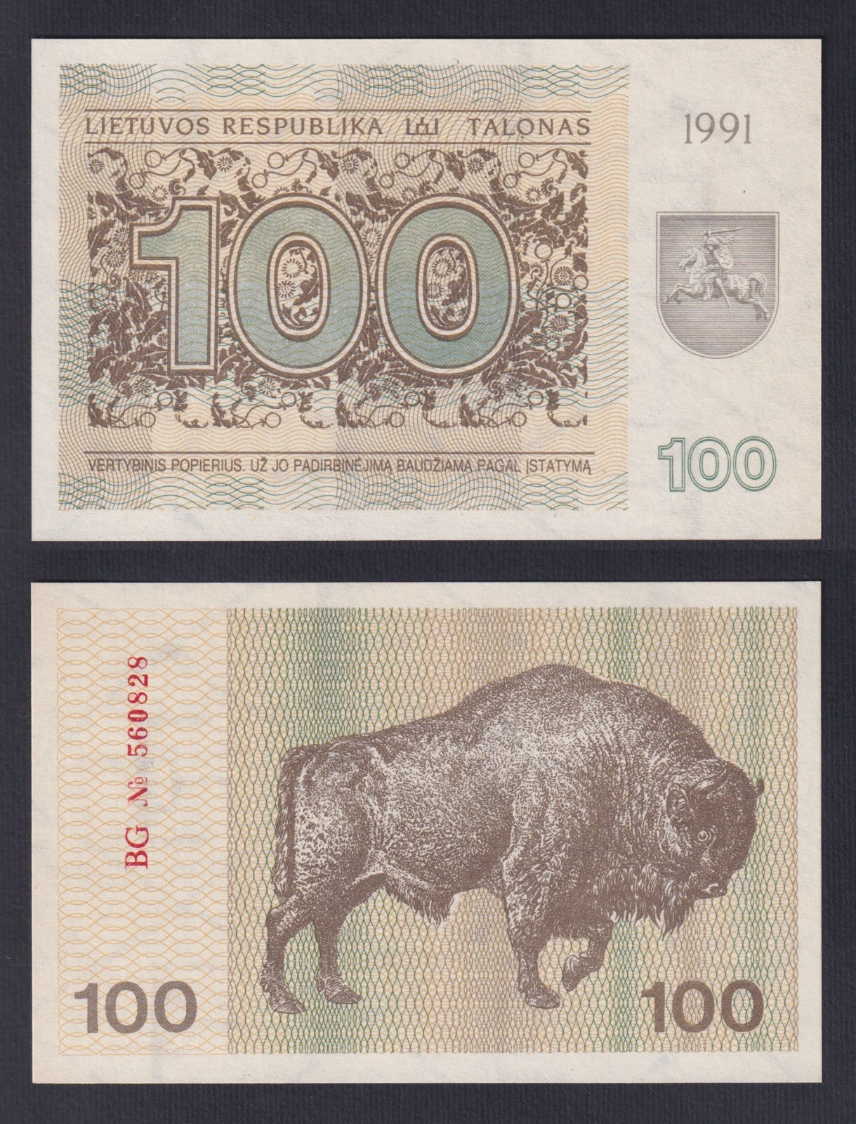 Billet Lituanie 100 Talonas 1991 P 38b Fds / UNC