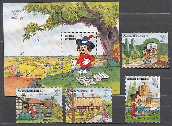 Grenada-Grenadines - Mail Yvert 1104/7+H.191 ** Mnh Walt Disney