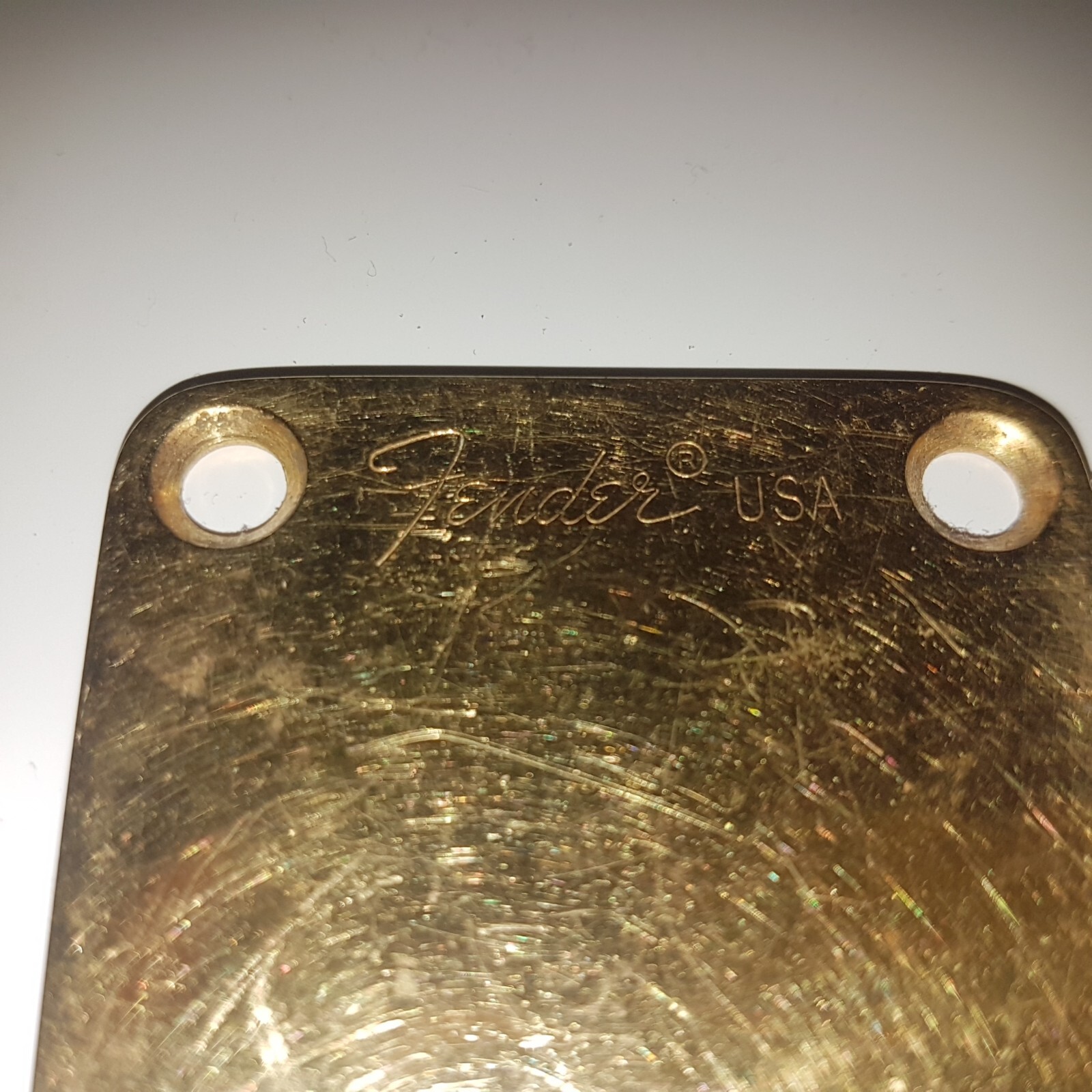 1980 FENDER THE STRAT STRATOCASTER NECK PLATE USA - GOLD